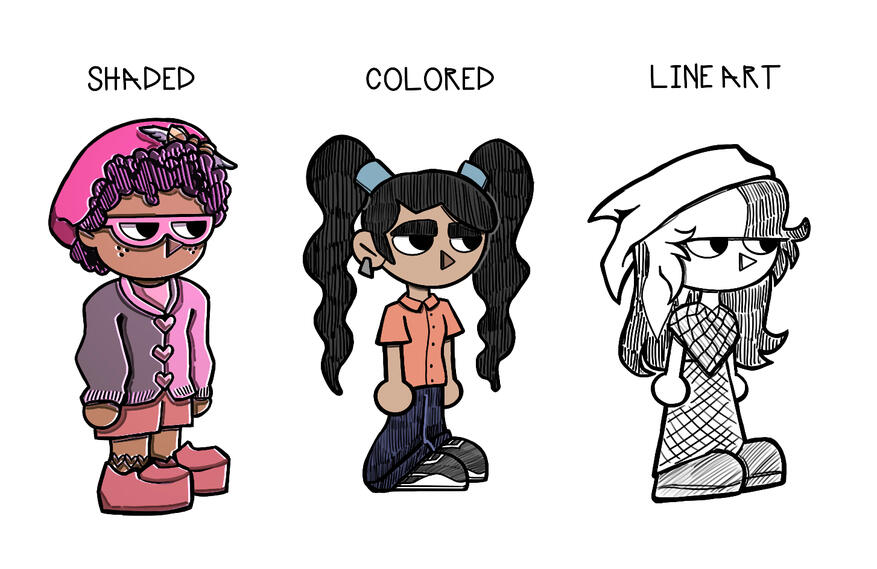 3 different examples of goober style